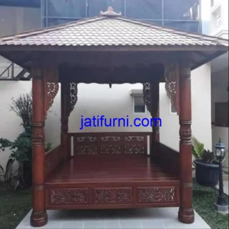 Jual Gazebo Kayu Jati Ukir Mewah