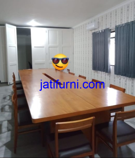 Meja Meeting Minimalis Jati