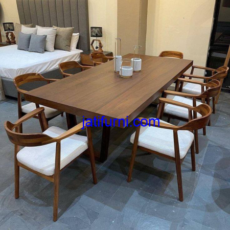 Meja Makan Kayu Jati 8 Kursi Makan