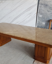 Meja Rapat Marmer Import Jati