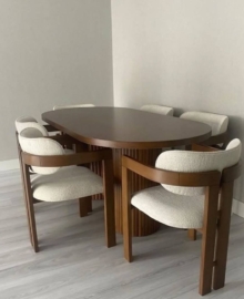 Set Meja Makan Kayu Jati Modern